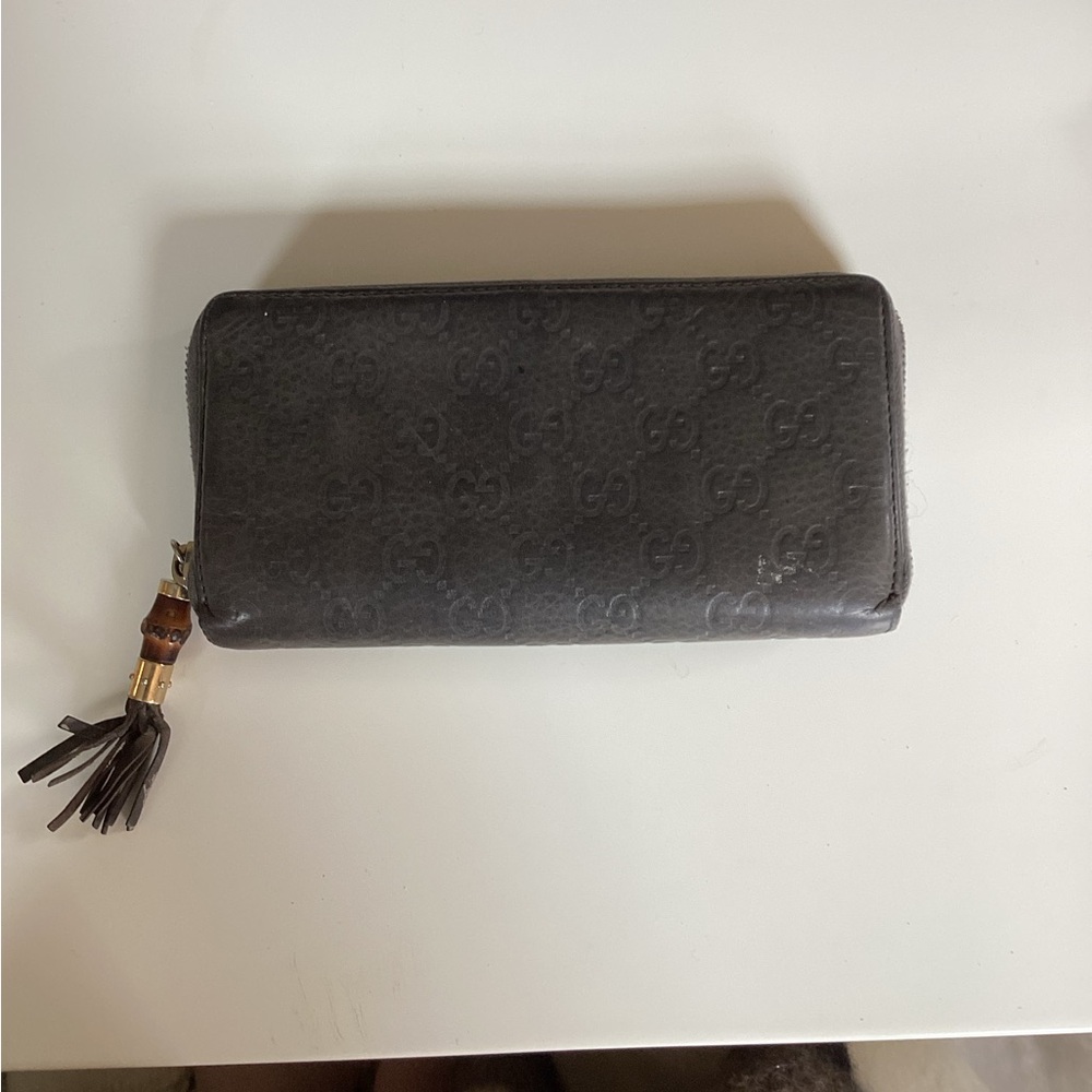 Gucci  Charcoal Grey Leather Wallet